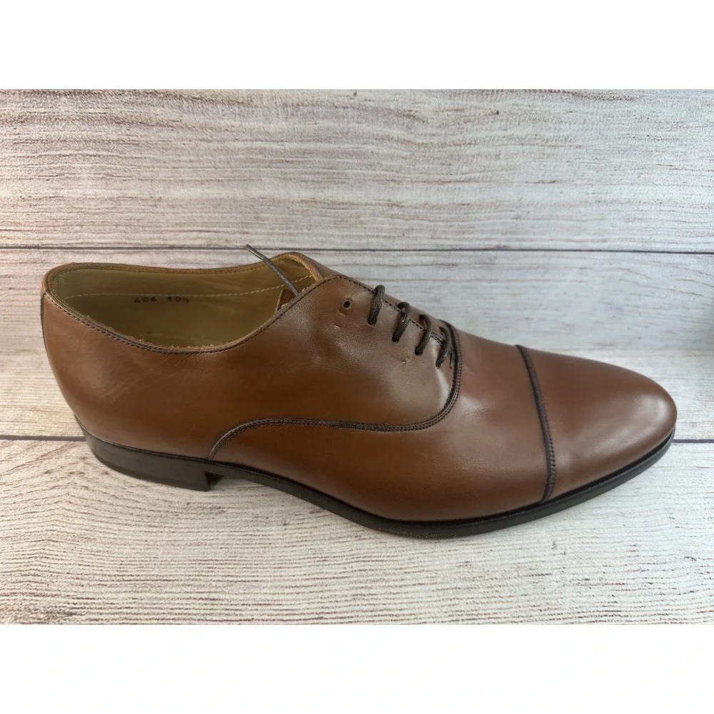 To Boot New York Men's Brandon II Leather Brown Cap Toe Oxford Shoes Size 10.5